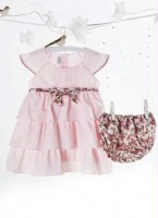 Conjunto Vestido e Calcinha Rosa Pequeno Anjo