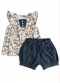 Conjunto Bata e Short Marinho Pequeno Anjo