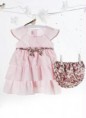 Conjunto Vestido e Calcinha Rosa Pequeno Anjo