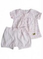 Conjunto Bata e Short Bebê Rosa Pequeno Anjo